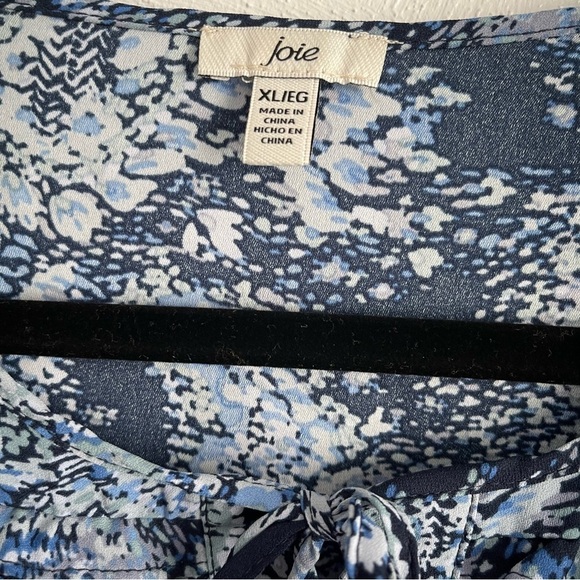 NWT Joie Printed Blouse Parisian  Paisley Keyhole Long Sleeve NWOT XL peasant - Picture 7 of 11